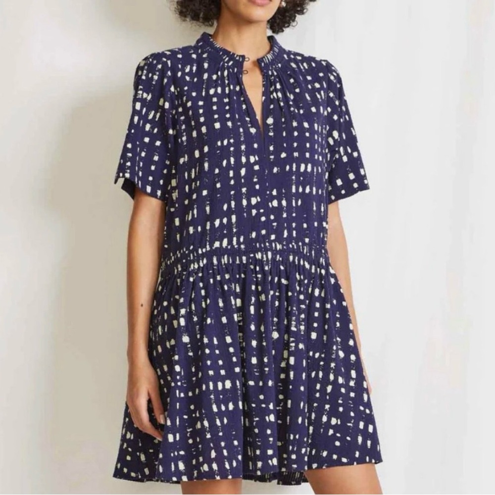 Apiece Apart Grada Mini, Stamped Plaid Navy